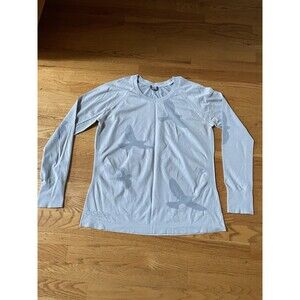 Women's Long Sleeve Shirt Oiselle Altitude Light Blue Base Layer Size 1X